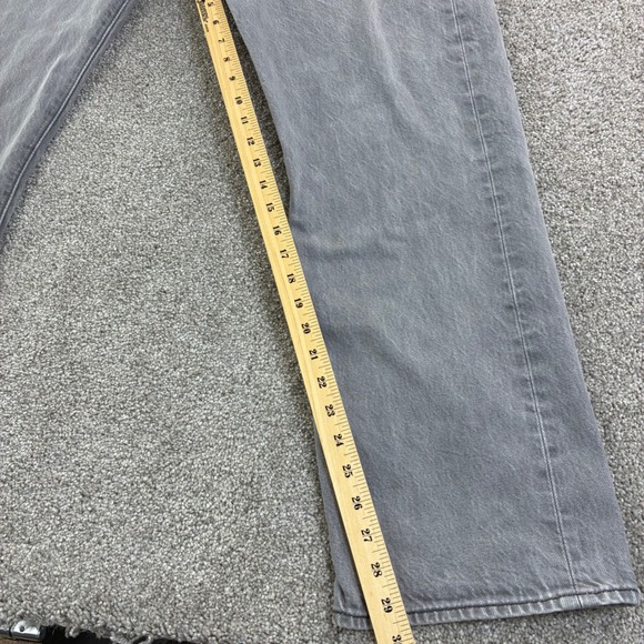 Levi Strauss 501 Jeans Mens 42x32 Gray Button Fly Straight Leg Denim Utility - Picture 4 of 10